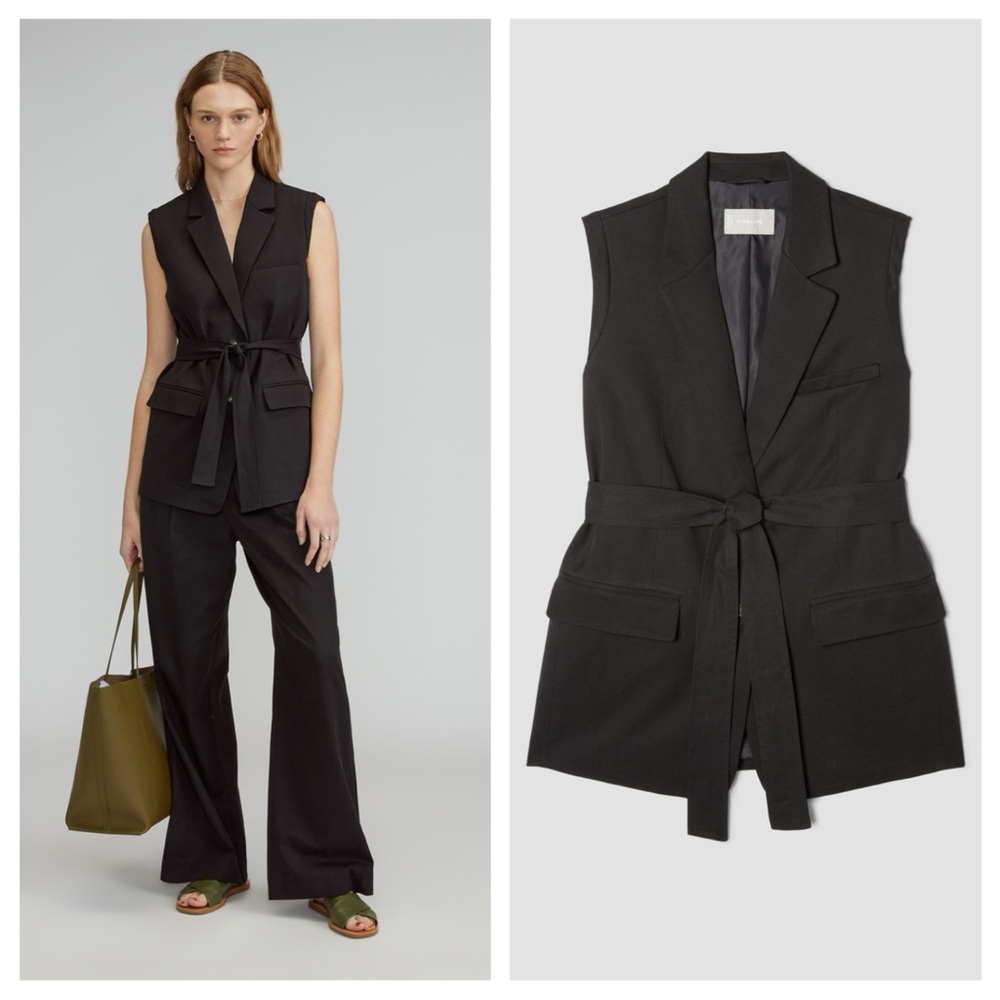 Everlane Black Tailored Blazer Vest